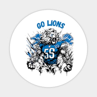 Go Lions! Detroit Lions Football Magnet